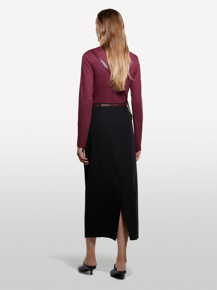 T-shirt bordô com mangas compridas - t-shirt de manga comprida para mulher - Bordô | Sisley image number 2